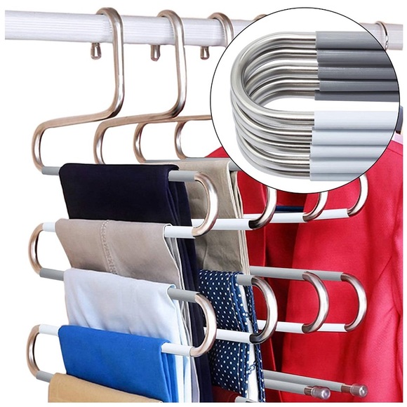 5 Pcs Stainless Steel Clothes Pants Hangers